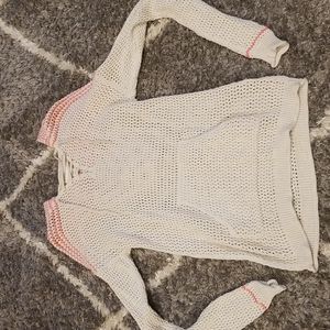 Knit Lace Up Sweater with Hood
